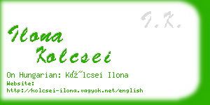 ilona kolcsei business card